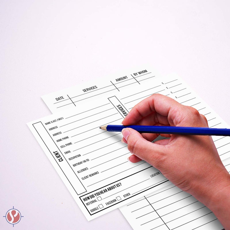S Superfine Printing Customer Information Card â€“ Beautician, Nail, Hairdresser Cosmetologist Customer Client Contact Profile Record Cards | Printed on Premium Cardstock | 5 x 8 Inches | 50 per Pack - Image 3